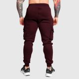 Pánske tepláky Iron Aesthetics Cargo Joggers, bordové · záber 3