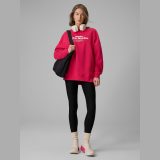 Oversize tepláková mikina bez kapucne dámska - ružová · záber 2