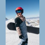 Chlapčenská snowboardová bunda membrána 10000 - hnedá · záber 1