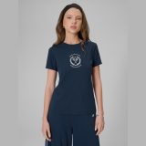 T-shirt slim s potlačou dámsky - tmavomodrý · záber 1