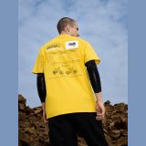 T-shirt relaxed s potlačou pánsky - žltý · záber 1