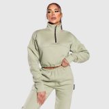 Dámska crop mikina Iron Aesthetics Simone, zelená · záber 2