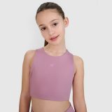 Dievčenský rýchloschnúci športový crop top 4F JUNIOR x Anna Lewandowska - ružový · záber 2