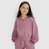 Dievčenská rozopínateľná mikina s kapucňou 4F JUNIOR x Anna Lewandowska - ružová · záber 1