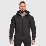Fitness mikina so zipsom Iron Aesthetics ROUND, sivá · záber 1