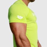 Pánske fitness tričko Iron Aesthetics Unbroken, limetkové · záber 3