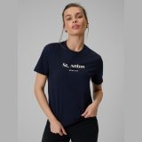 T-shirt loose s potlačou dámsky - tmavomodrý · záber 1