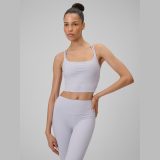 Dámsky rýchloschnúci joga crop-top - fialový · záber 2