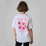 T-shirt loose s potlačou dievčenský - biely · záber 7
