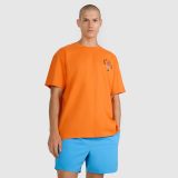 T-shirt oversize s potlačou pánsky - oranžový · záber 1