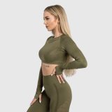 Bezšvový crop top Iron Aesthetics Rift, zelený · záber 5