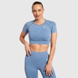 Dámsky crop top Iron Aesthetics Faded, washed blue · záber 3