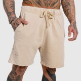 Pánske kraťasy Iron Aesthetics X Washed, béžové · záber 1