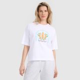 T-shirt oversize s potlačou dámsky - biely · záber 1