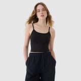 Dámsky slim crop-top bez potlače - čierny · záber 1