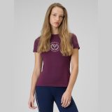 T-shirt slim s potlačou dámsky - červený · záber 1