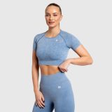 Dámsky crop top Iron Aesthetics Faded, washed blue · záber 1