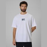 T-shirt loose s potlačou pánsky - biely · záber 2