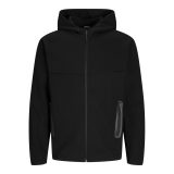 JACK AND JONES Jack & Jones Fusion Sweat Zip Hood - Veľkosť: XL | Farba: Čierna · záber 1