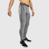 Pánske športové legíny Iron Aesthetics Dry Cool, sivé · záber 3
