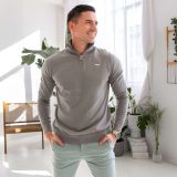 Sveter so zipsom Iron Aesthetics Tomas, sivý · záber 1