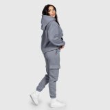 Dámska oversize súprava Iron Aesthetics Cargo, sivá · záber 4