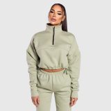 Dámska crop mikina Iron Aesthetics Simone, zelená · záber 1