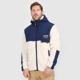Pánsky regular sherpa fleece s kapucňou - biely · záber 1