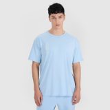 Pánske oversize tričko s potlačou - modré · záber 1