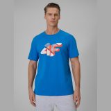 T-shirt regular s potlačou pánsky - modrý · záber 1