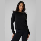 Longsleeve regular s modalom dámsky - čierny · záber 1