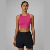 Crop top na behanie rýchloschnúci dámsky - ružový · záber 1