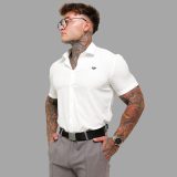 Strečová košeľa Iron Aesthetics Short Slim Stretch, natural · záber 3