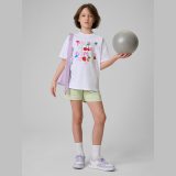 T-shirt loose s potlačou dievčenský - biely · záber 2