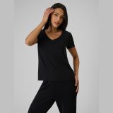 T-shirt regular s modalom dámsky - čierny · záber 1