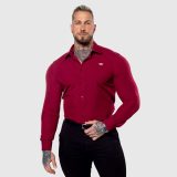 Strečová košeľa Iron Aesthetics Slim Stretch, bordová · záber 3