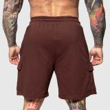 Teplákové kraťasy Iron Aesthetics College, hnedé · záber 3