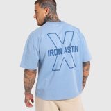 Pánske tričko Iron Aesthetics X Washed, modré · záber 1