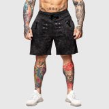 Teplákové kraťasy Iron Aesthetics College, washed black · záber 1