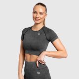 Dámsky crop top Iron Aesthetics Faded, washed black · záber 1