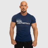 Pánske fitness tričko Iron Aesthetics Be Stronger, modré · záber 4