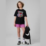 T-shirt loose s potlačou dievčenský - čierny · záber 4