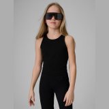 Crop top slim hladký dievčenský - čierny · záber 1
