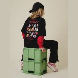 T-shirt loose s potlačou dievčenský - čierny · záber 1