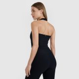 Dámsky slim crop-top bez potlače 4F x Anna Lewandowska - čierny · záber 2