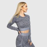 Športový crop top Iron Aesthetics Grande, sivý · záber 2