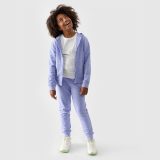 Dievčenská rozopínateľná tepláková mikina s kapucňou - denim · záber 2