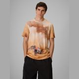 T-shirt regular s potlačou pánsky - béžový · záber 1