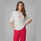 T-shirt regular s potlačou dámsky - biely · záber 7