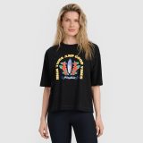 T-shirt oversize s potlačou dámsky - čierny · záber 1